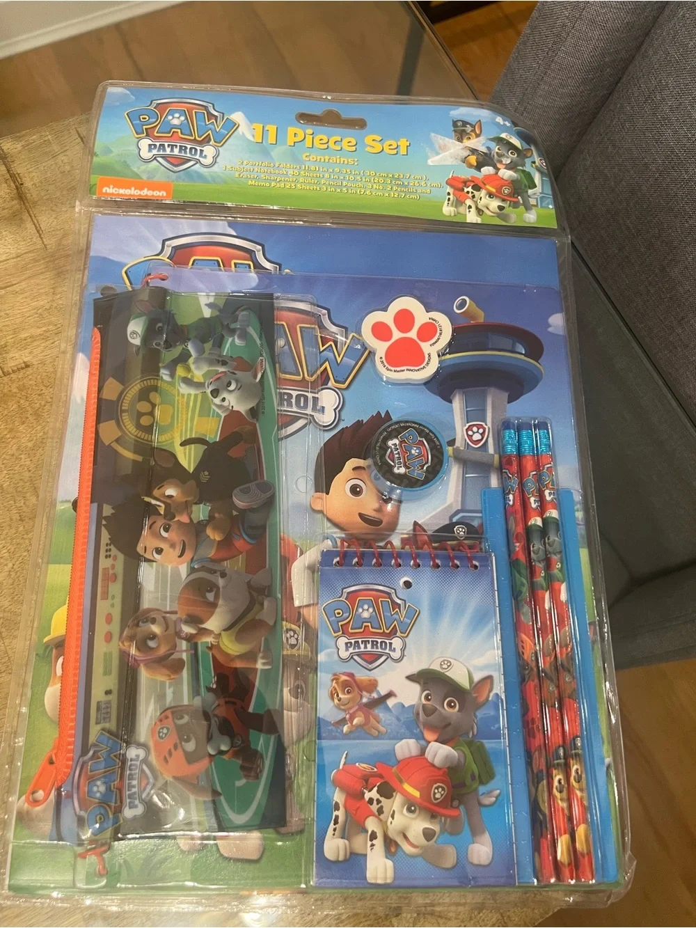 Paw Patrol Kids 11 piece school Stationery Set - folders, pencils etc